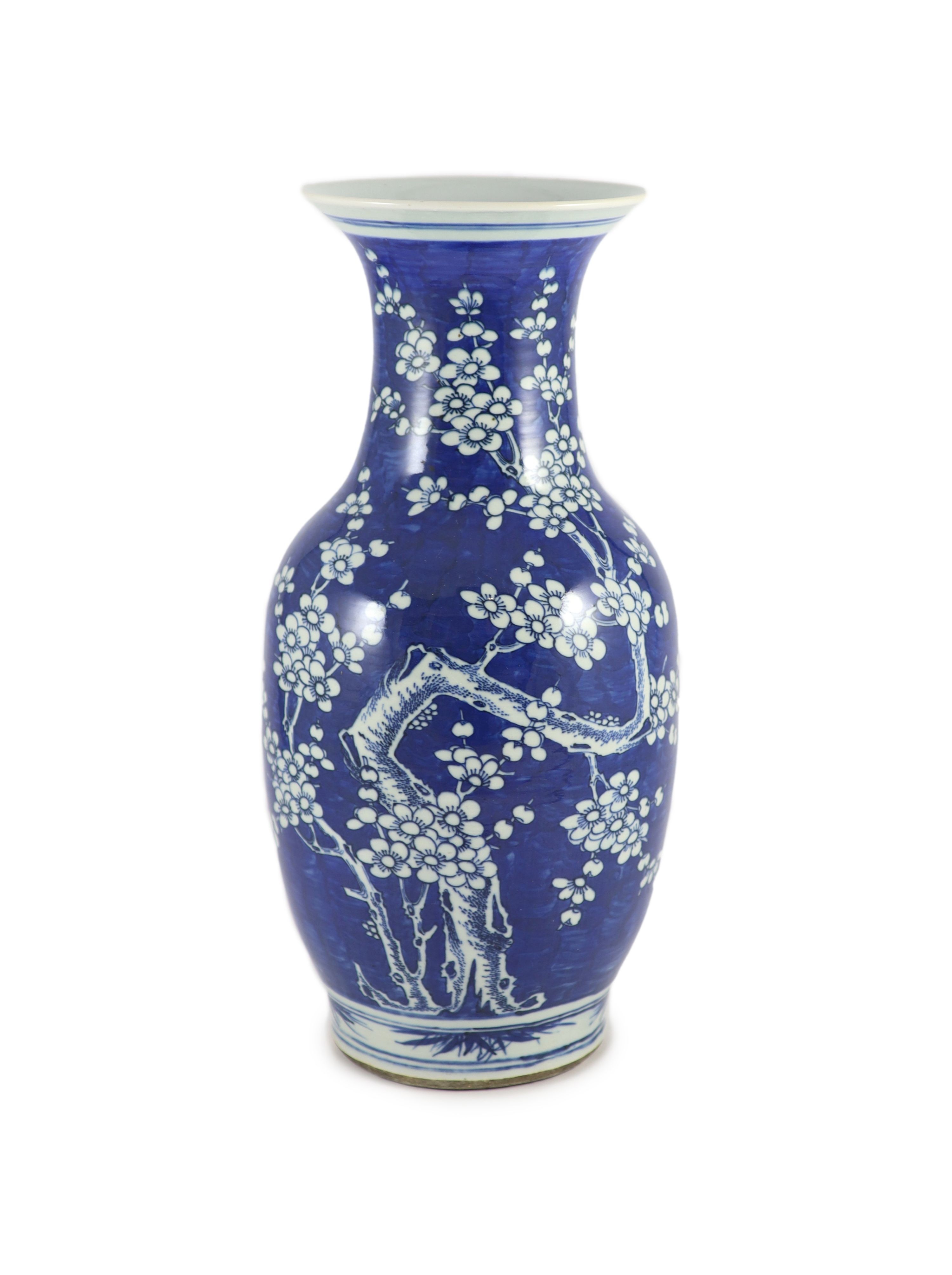 A large Chinese blue and white ‘prunus’ vase, Daoguang period (1821-50), 43.5cm high